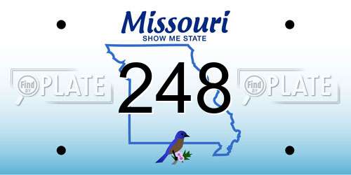 248 Missouri License Plate