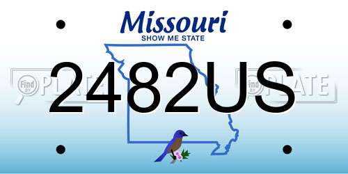 2482US Missouri License Plate