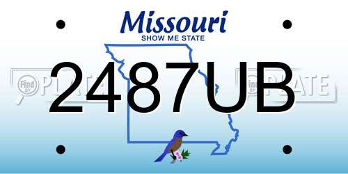 2487UB Missouri License Plate