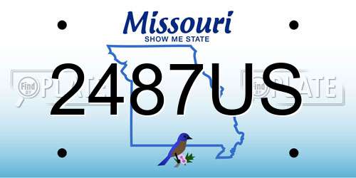 2487US Missouri License Plate