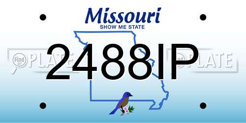 2488IP Missouri License Plate