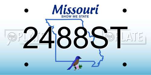 2488ST Missouri License Plate