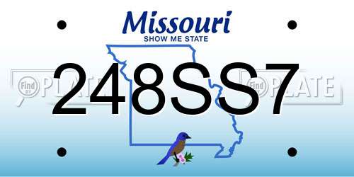 248SS7 Missouri License Plate