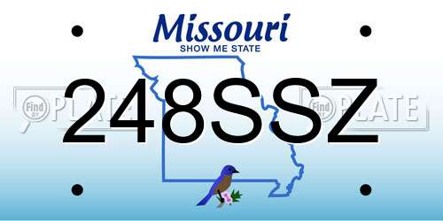 248SSZ Missouri License Plate