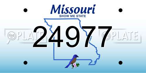 24977 Missouri License Plate