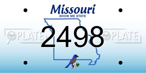 2498 Missouri License Plate