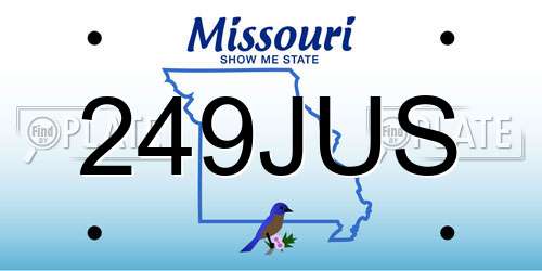 249JUS Missouri License Plate