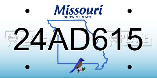 24AD615 Missouri License Plate