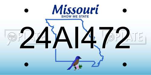 24AI472 Missouri License Plate