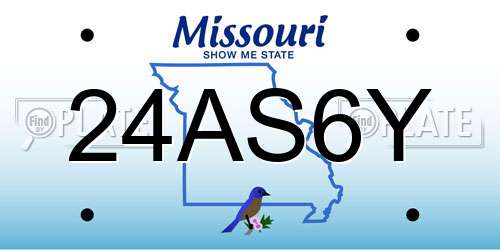 24AS6Y Missouri License Plate