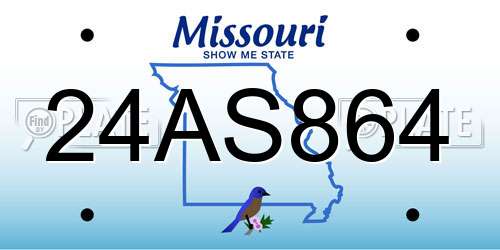 24AS864 Missouri License Plate