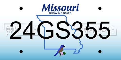 24GS355 Missouri License Plate