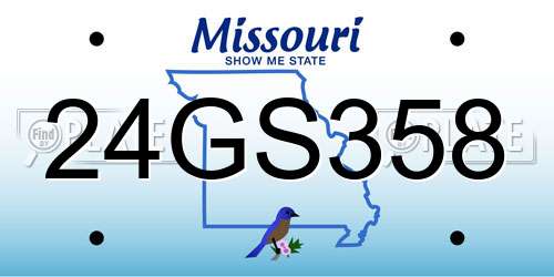 24GS358 Missouri License Plate