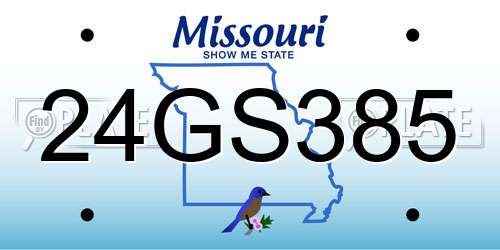 24GS385 Missouri License Plate