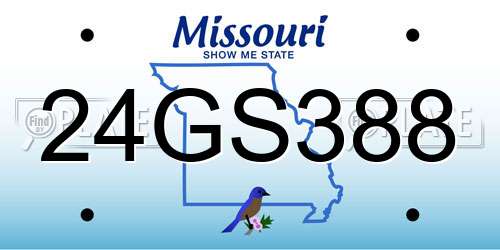 24GS388 Missouri License Plate