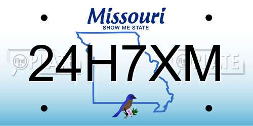 24H7XM Missouri License Plate