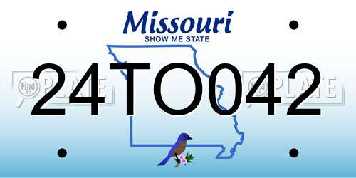 24TO042 Missouri License Plate