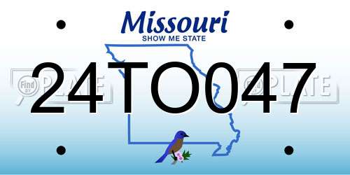 24TO047 Missouri License Plate