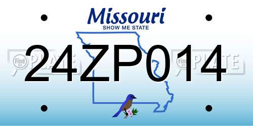 24ZP014 Missouri License Plate