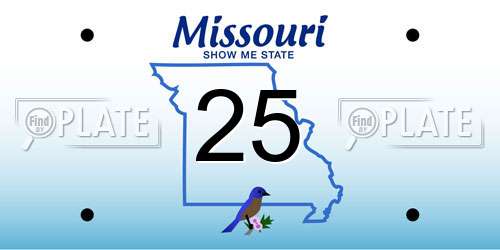 25 Missouri License Plate