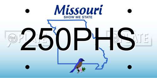 250PHS Missouri License Plate