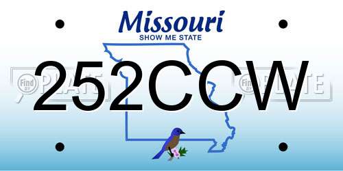 252CCW Missouri License Plate