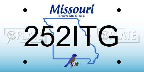 252ITG Missouri License Plate