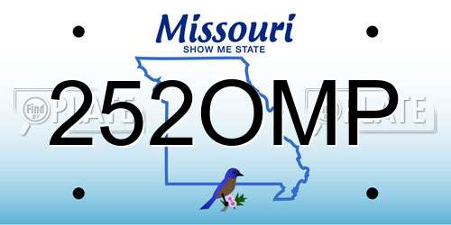 252OMP Missouri License Plate