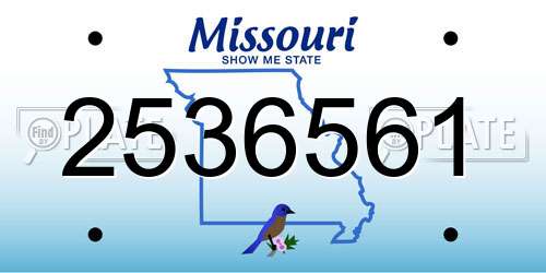 2536561 Missouri License Plate