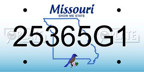 25365G1 Missouri License Plate