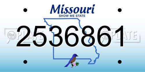 2536861 Missouri License Plate