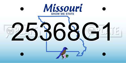 25368G1 Missouri License Plate