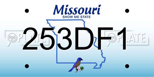 253DF1 Missouri License Plate