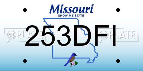 253DFI Missouri License Plate