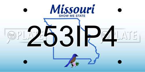 253IP4 Missouri License Plate