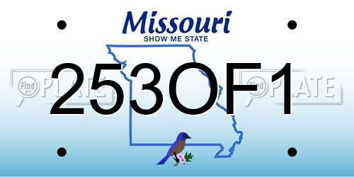 253OF1 Missouri License Plate