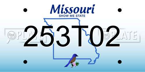 253T02 Missouri License Plate