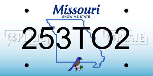 253TO2 Missouri License Plate