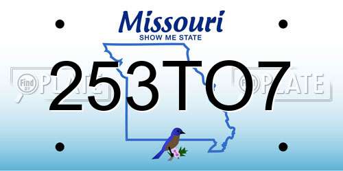 253TO7 Missouri License Plate
