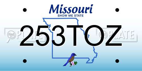 253TOZ Missouri License Plate