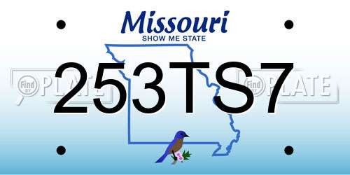 253TS7 Missouri License Plate