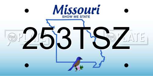 253TSZ Missouri License Plate