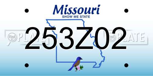 253Z02 Missouri License Plate