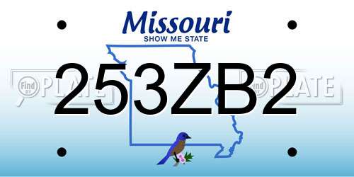 253ZB2 Missouri License Plate