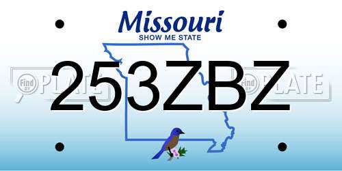 253ZBZ Missouri License Plate
