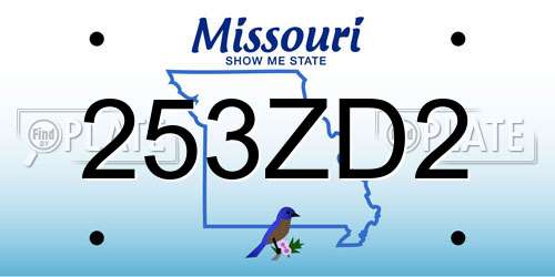 253ZD2 Missouri License Plate