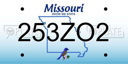 253ZO2 Missouri License Plate