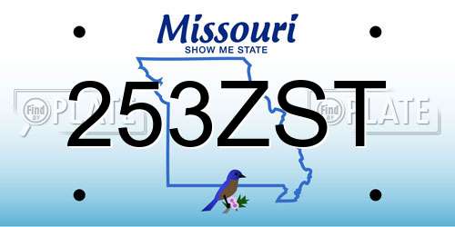 253ZST Missouri License Plate