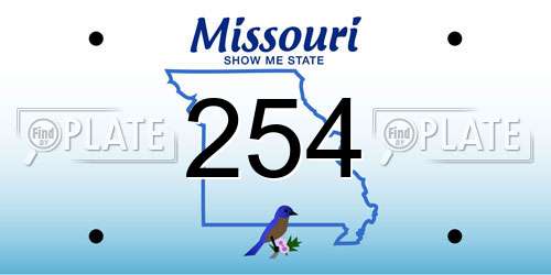 254 Missouri License Plate