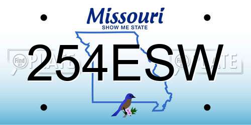 254ESW Missouri License Plate